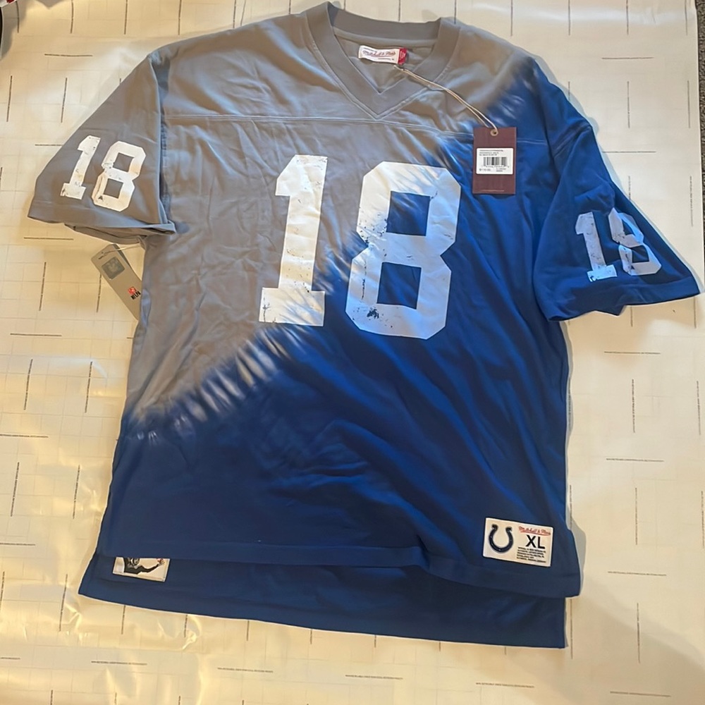 Mitchell & Ness Throwback Two Tone Colts Peyton Manning Shirt (XL)